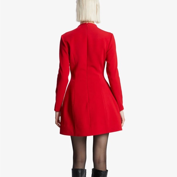 Bardot Red Long Sleeve Sheath Mini Dress - Picture 4 of 8